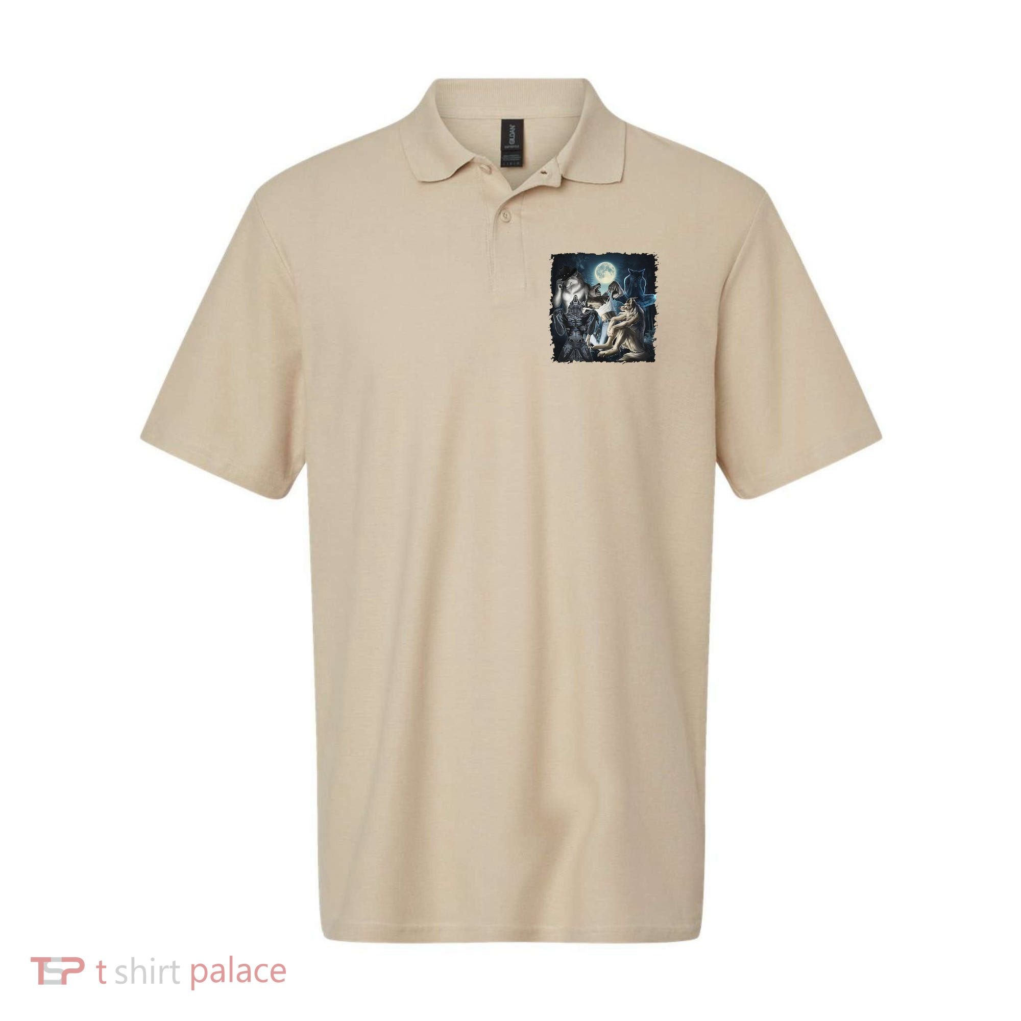 Wolf Ripping Werewolf Alpha Wolf Funny Oddly Meme Polo
