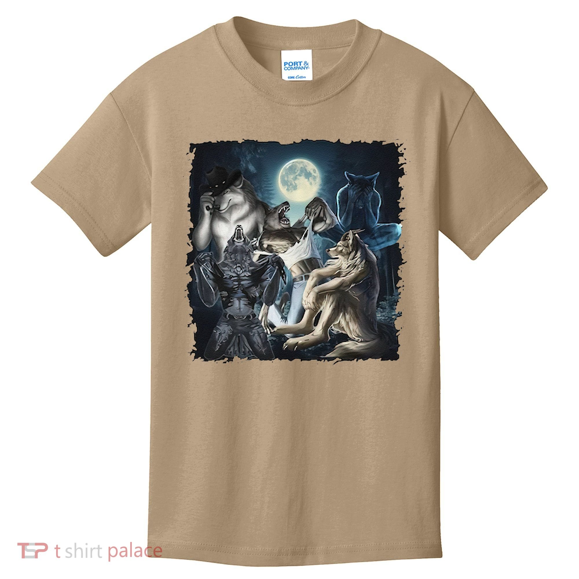 Wolf Ripping Werewolf Alpha Wolf Funny Oddly Meme Kids T-Shirt