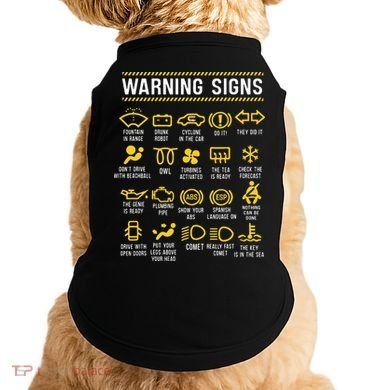 Warning Signs 101 Funny Car Mechanic Doggie Tank