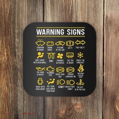 Warning Signs 101 Funny Car Mechanic Coaster