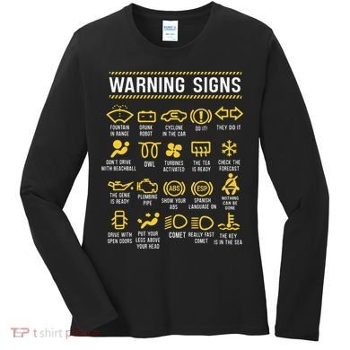 Warning Signs 101 Funny Car Mechanic Women's Long Sleeve Shirt