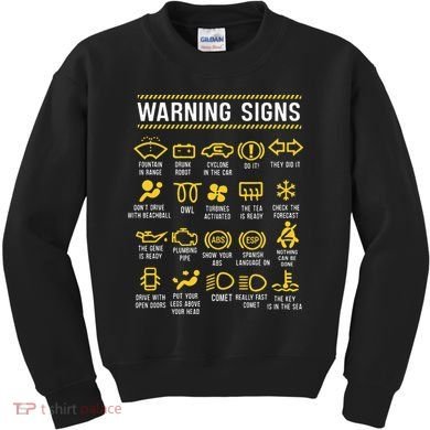 Warning Signs 101 Funny Car Mechanic Kids Sweatshirt