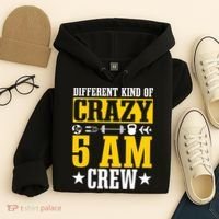 Workout Squad 5AM Crew Funny Gym Quote Hoodie thumb 4