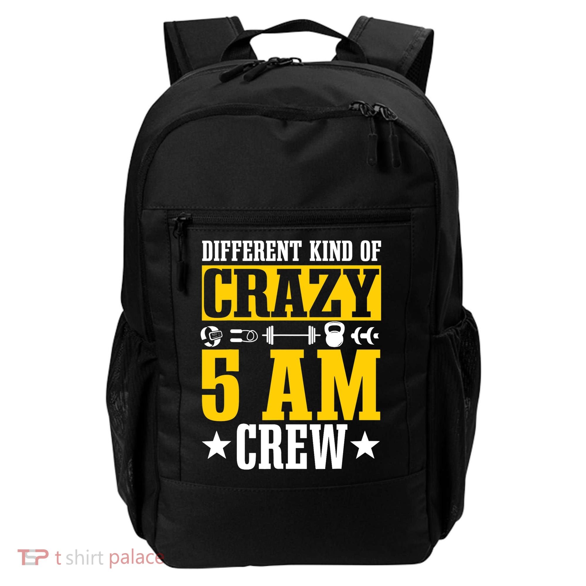 Workout Squad 5AM Crew Funny Gym Quote Backpack