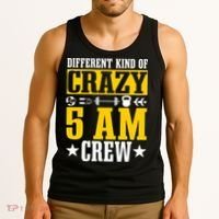 Workout Squad 5AM Crew Funny Gym Quote Tank Top thumb 3
