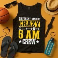 Workout Squad 5AM Crew Funny Gym Quote Tank Top thumb 4