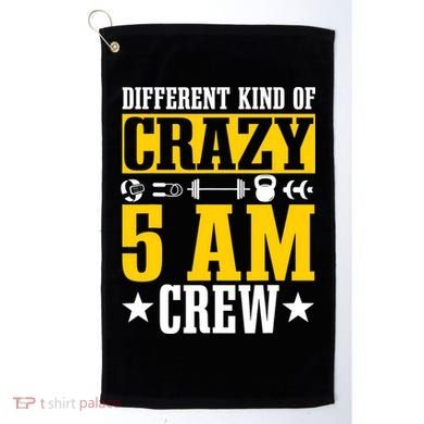 Workout Squad 5AM Crew Funny Gym Quote Golf Towel