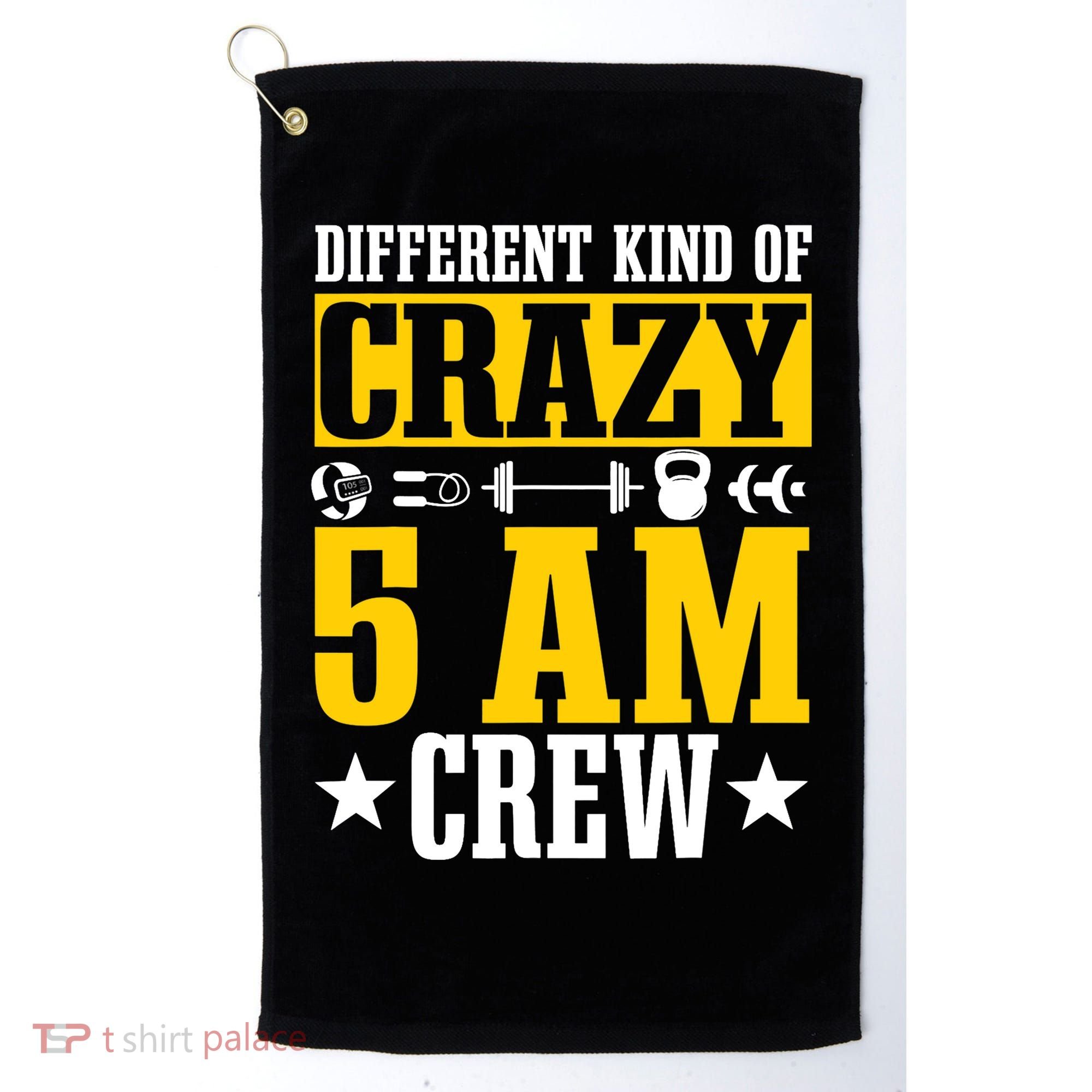 Workout Squad 5AM Crew Funny Gym Quote Golf Towel