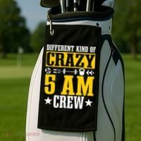 Workout Squad 5AM Crew Funny Gym Quote Golf Towel thumb 2