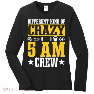 Workout Squad 5AM Crew Funny Gym Quote Women's Long Sleeve Shirt