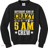 Workout Squad 5AM Crew Funny Gym Quote Kids Sweatshirt thumb 0