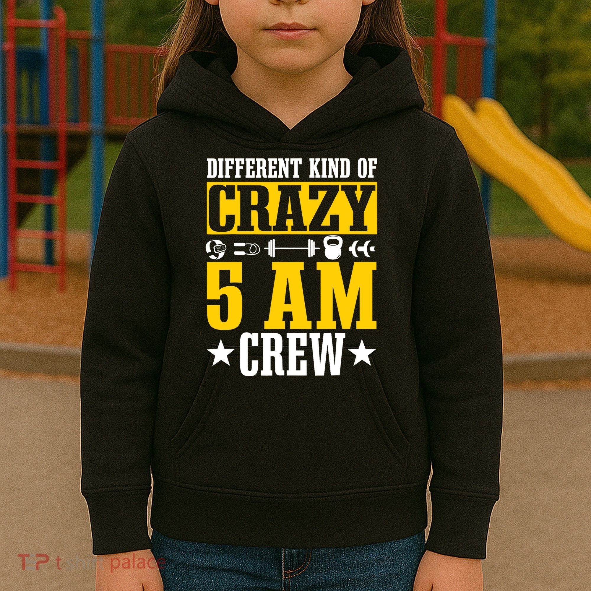 Workout Squad 5AM Crew Funny Gym Quote Kids Hoodie