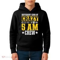 Workout Squad 5AM Crew Funny Gym Quote Kids Hoodie thumb 4