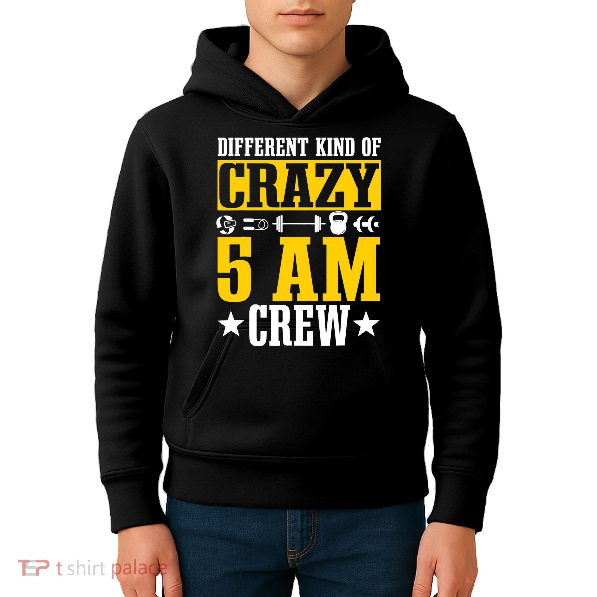 Workout Squad 5AM Crew Funny Gym Quote Kids Hoodie