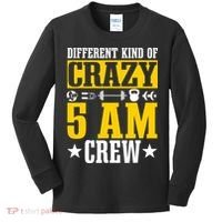 Workout Squad 5AM Crew Funny Gym Quote Kids Long Sleeve Shirt thumb 0