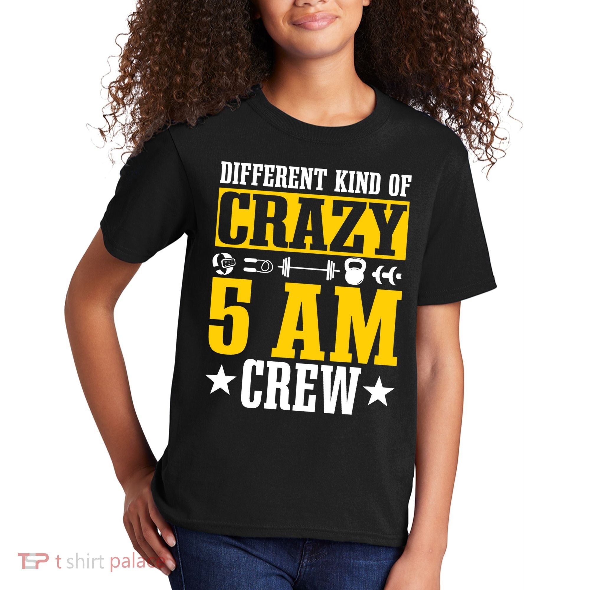 Workout Squad 5AM Crew Funny Gym Quote Kids T-Shirt