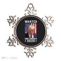 Wanted Save America 2024 Donald Trump USA Flag Ornament thumb 0