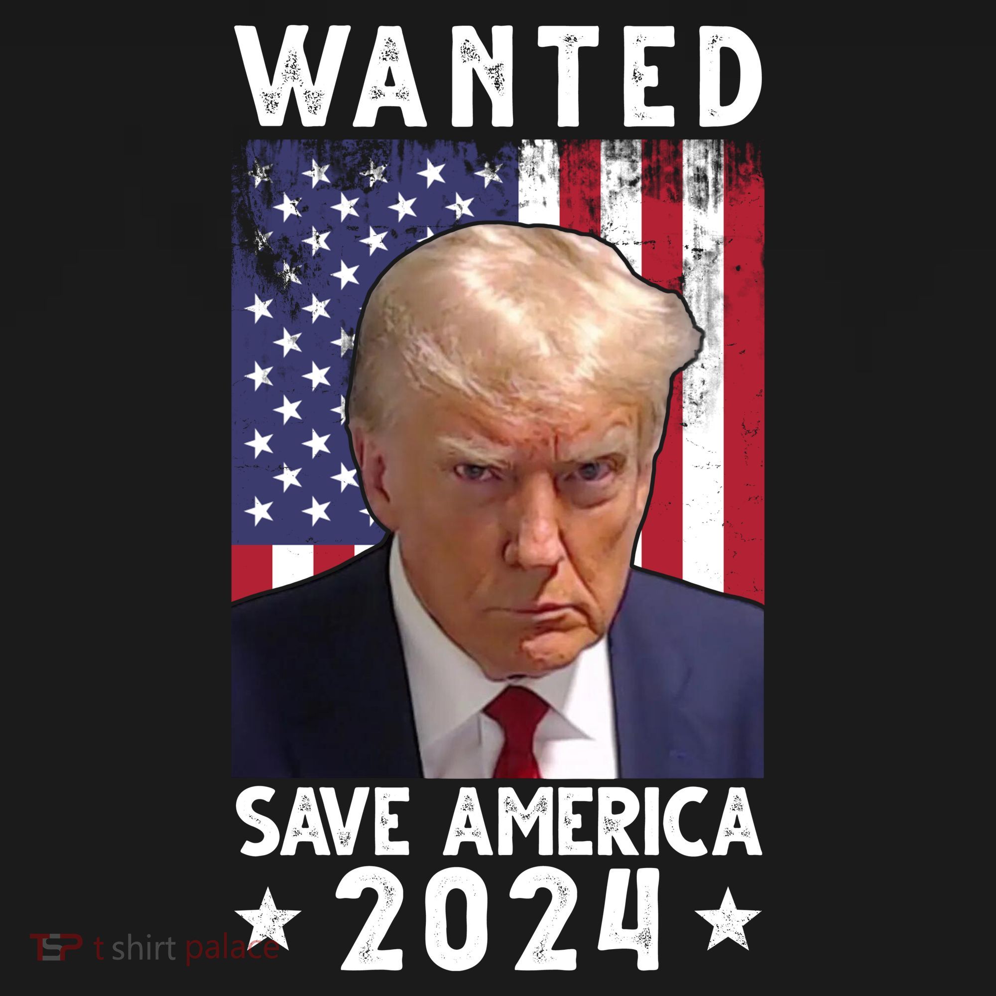 Wanted Save America 2024 Donald Trump USA Flag Ornament