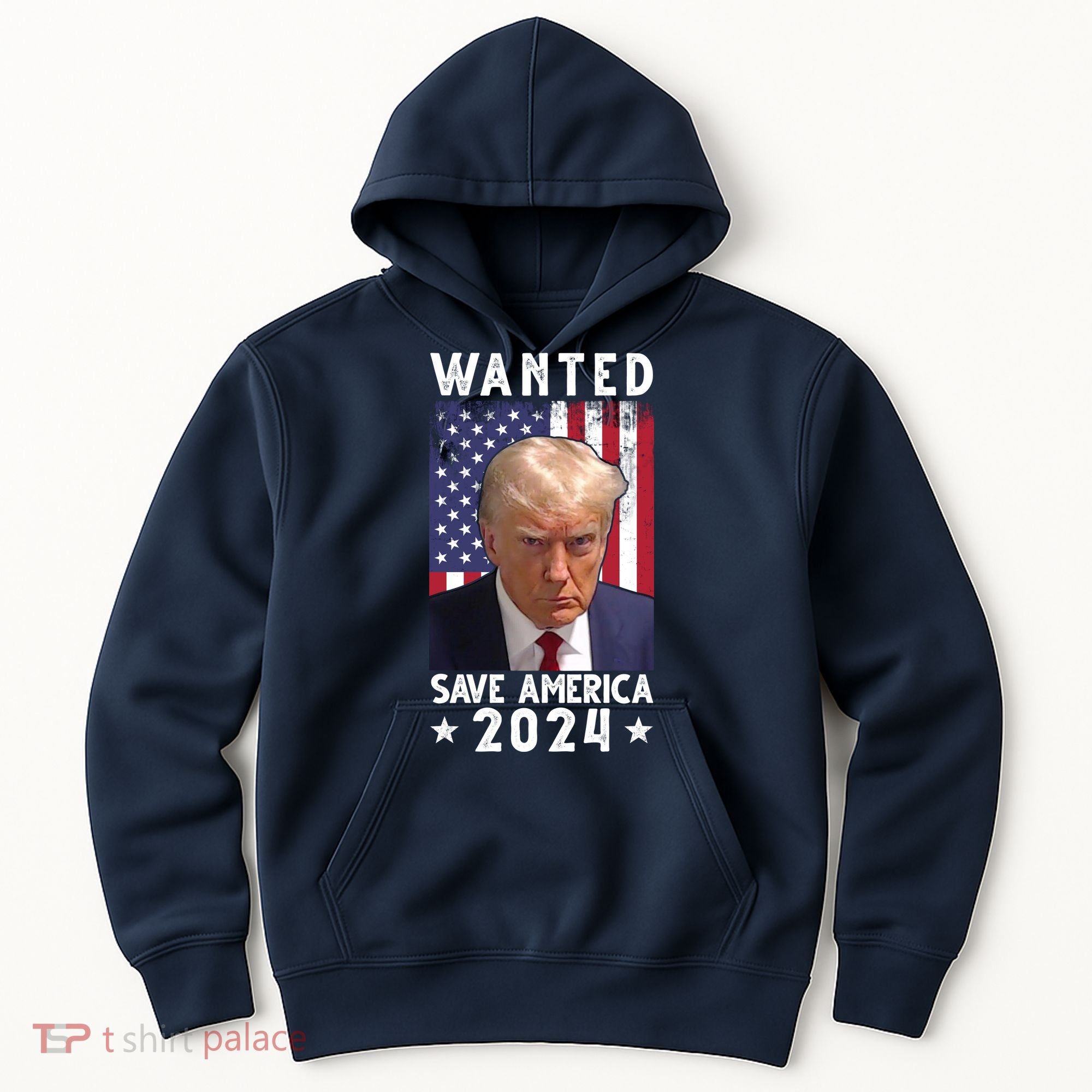 Wanted Save America 2024 Donald Trump USA Flag Hoodie
