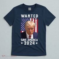 Wanted Save America 2024 Donald Trump USA Flag T-Shirt thumb 5