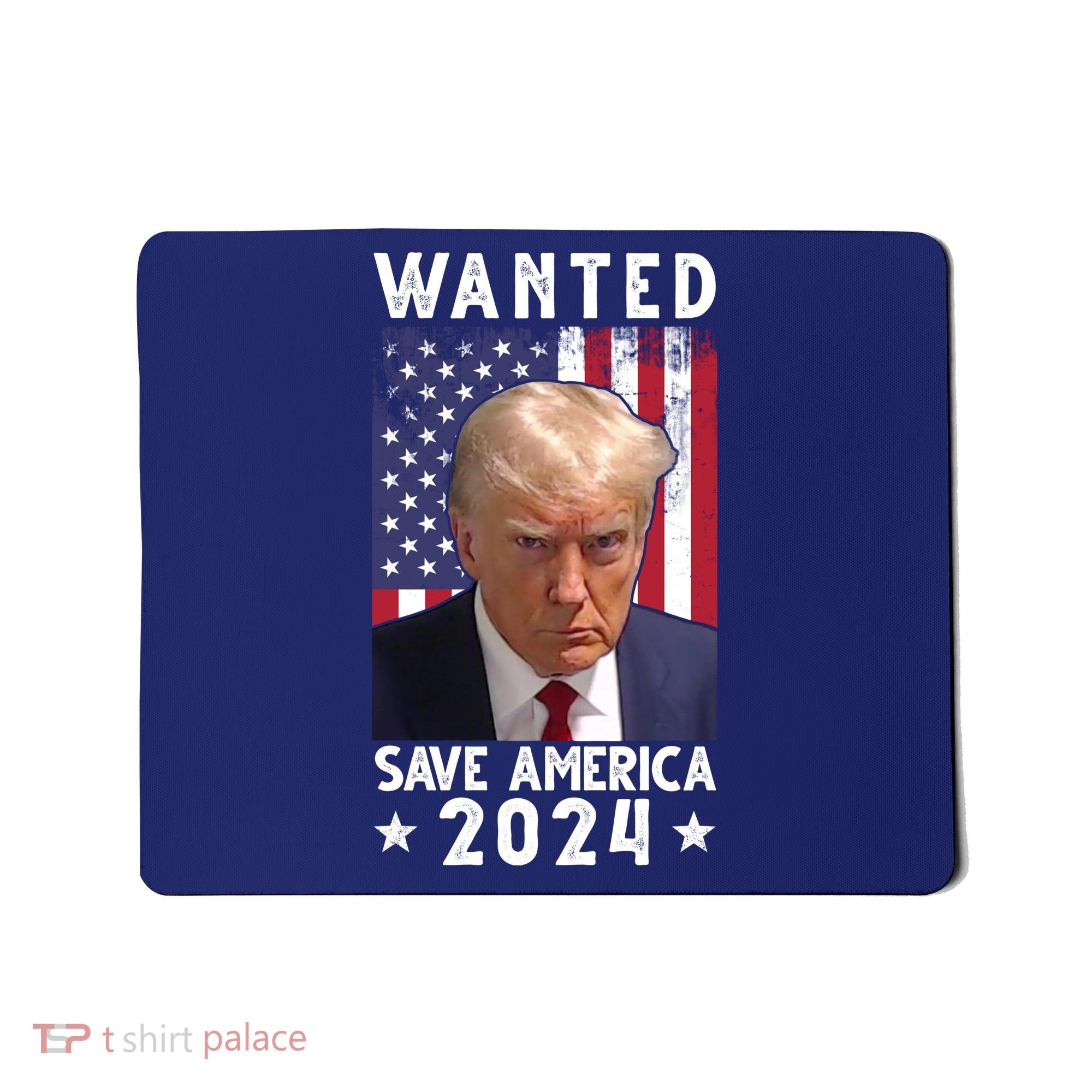 Wanted Save America 2024 Donald Trump USA Flag Mousepad