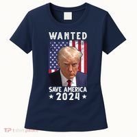 Wanted Save America 2024 Donald Trump USA Flag Women's T-Shirt thumb 0