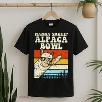 Wanna Smoke Alpaca Bowl Weed Funny Cannabis 420 Stoner Gift T-Shirt thumb 2