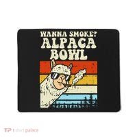 Wanna Smoke Alpaca Bowl Weed Funny Cannabis 420 Stoner Gift Mousepad thumb 0