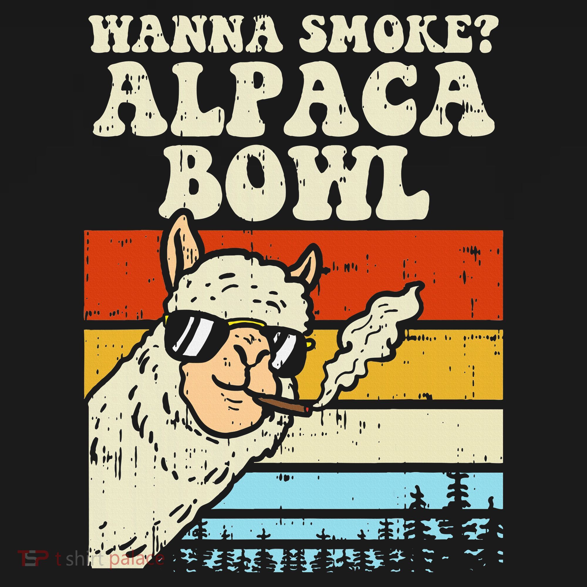 Wanna Smoke Alpaca Bowl Weed Funny Cannabis 420 Stoner Gift Women's Tank Top
