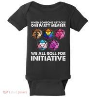 When Someone Attacks One Party Member We Roll For Initiative Baby Bodysuit thumb 0