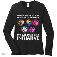 When Someone Attacks One Party Member We Roll For Initiative Women's Long Sleeve Shirt thumb 0