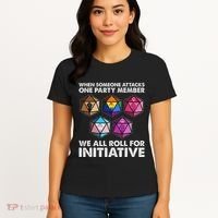 When Someone Attacks One Party Member We Roll For Initiative Women's T-Shirt thumb 4