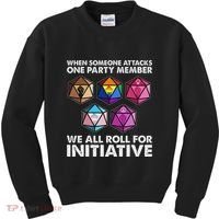 When Someone Attacks One Party Member We Roll For Initiative Kids Sweatshirt thumb 0