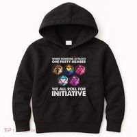 When Someone Attacks One Party Member We Roll For Initiative Kids Hoodie thumb 0