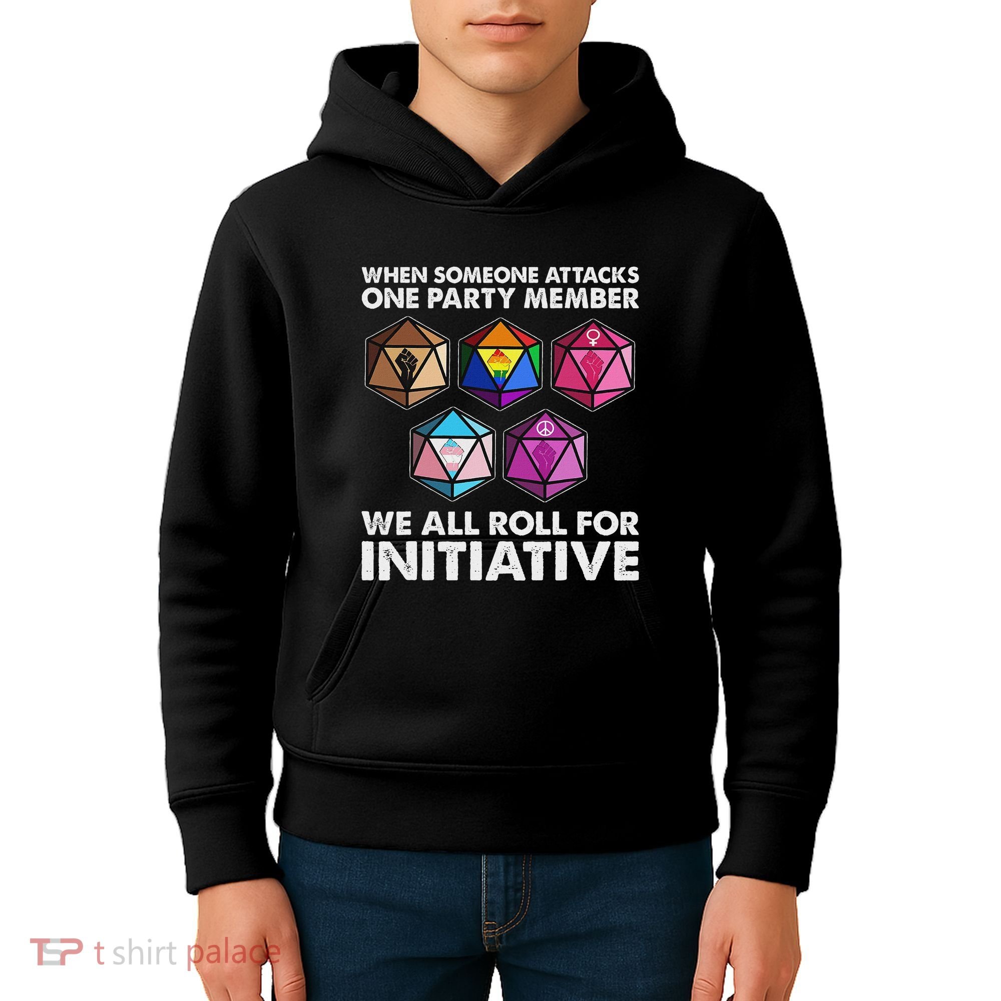 When Someone Attacks One Party Member We Roll For Initiative Kids Hoodie