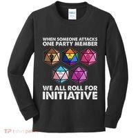 When Someone Attacks One Party Member We Roll For Initiative Kids Long Sleeve Shirt thumb 0