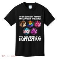 When Someone Attacks One Party Member We Roll For Initiative Kids T-Shirt thumb 0