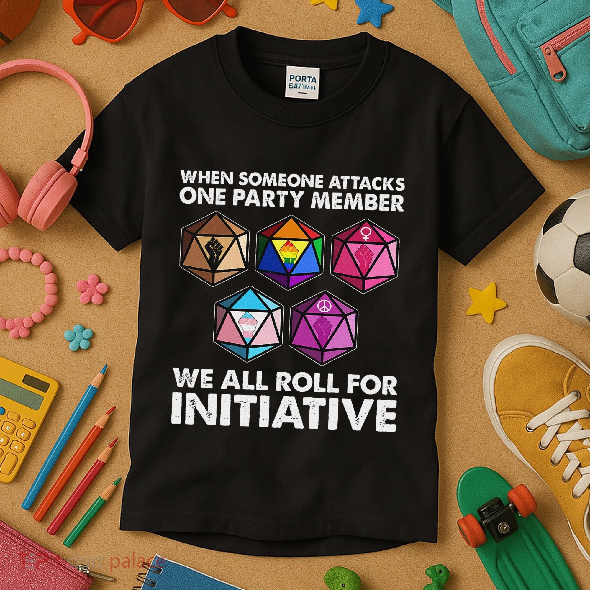 When Someone Attacks One Party Member We Roll For Initiative Kids T-Shirt