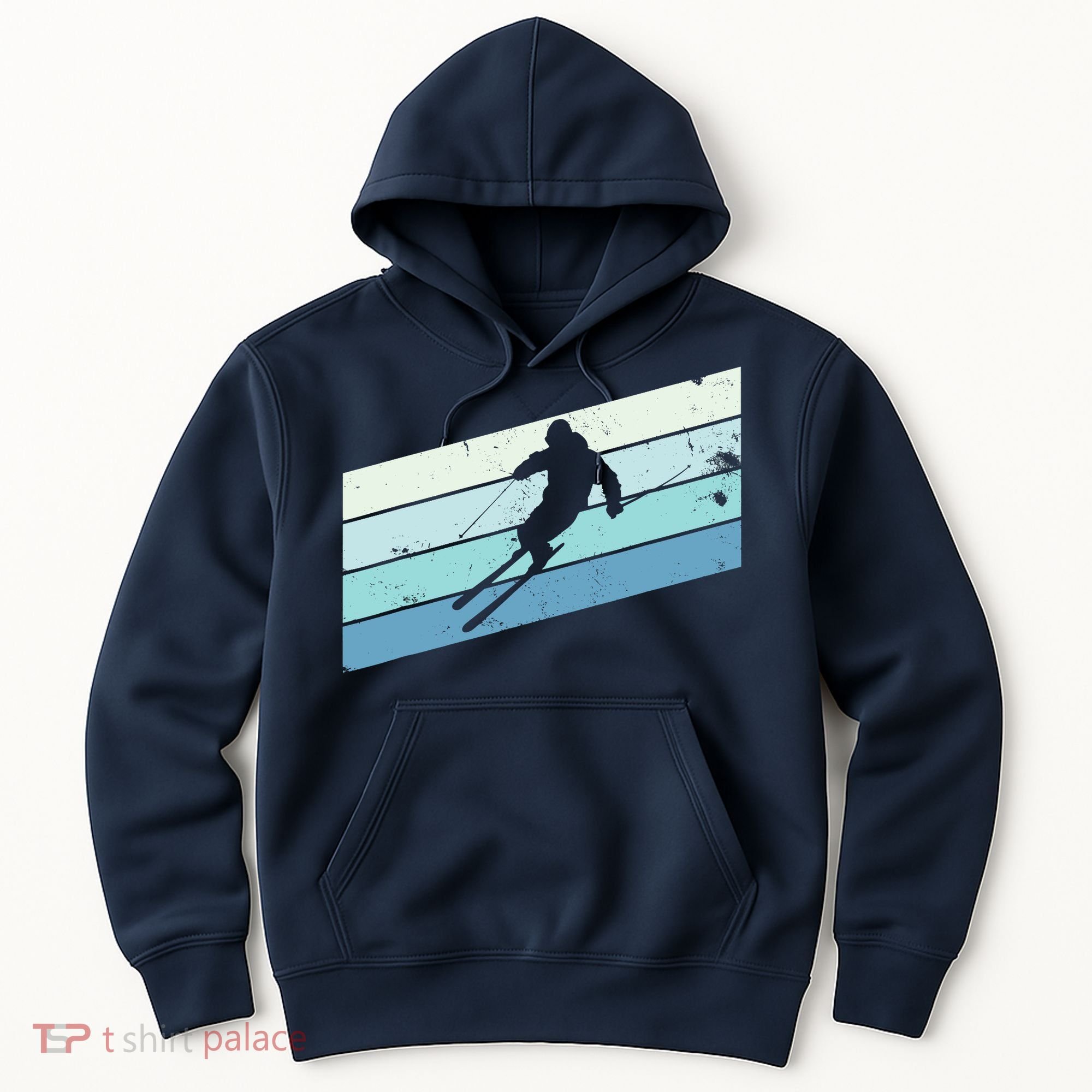 Winter Sports And Snow Skier Retro Snow Skiing Hoodie