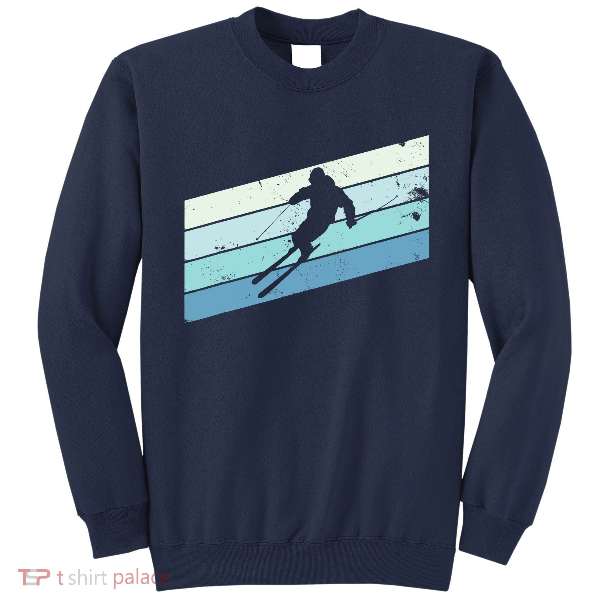 Winter Sports And Snow Skier Retro Snow Skiing Sweatshirt