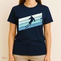 Winter Sports And Snow Skier Retro Snow Skiing T-Shirt thumb 4