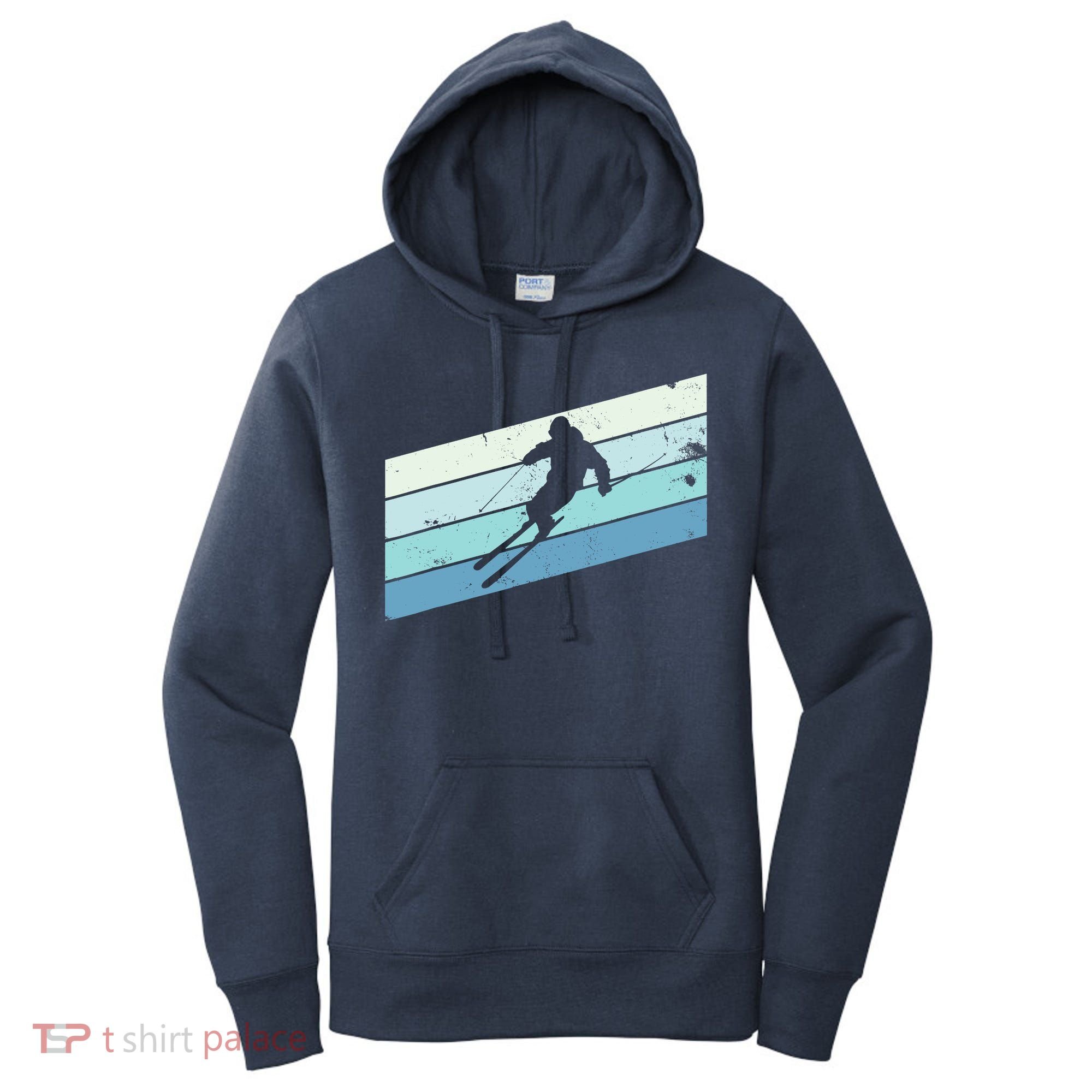 Winter Sports And Snow Skier Retro Snow Skiing Women's Hoodie