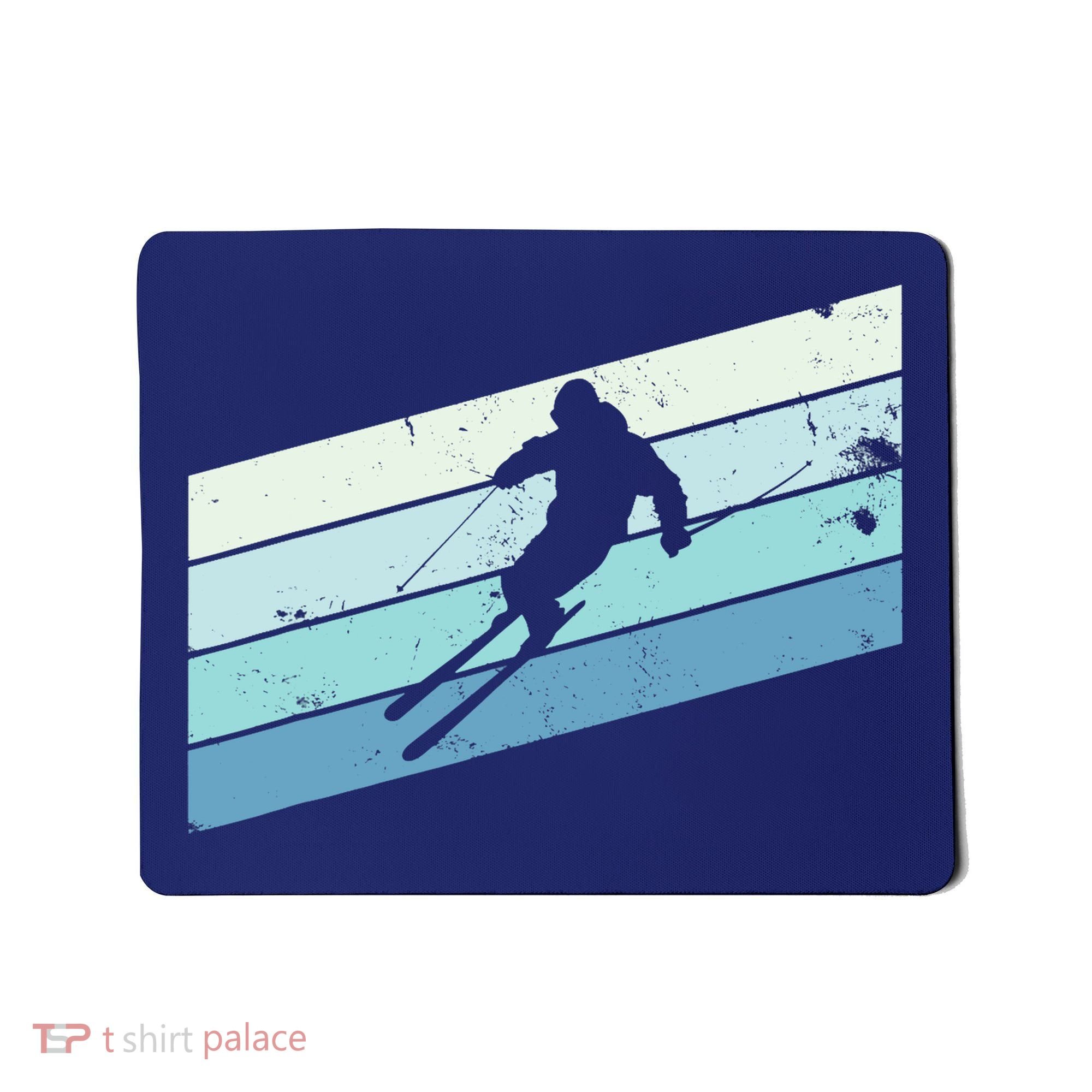 Winter Sports And Snow Skier Retro Snow Skiing Mousepad