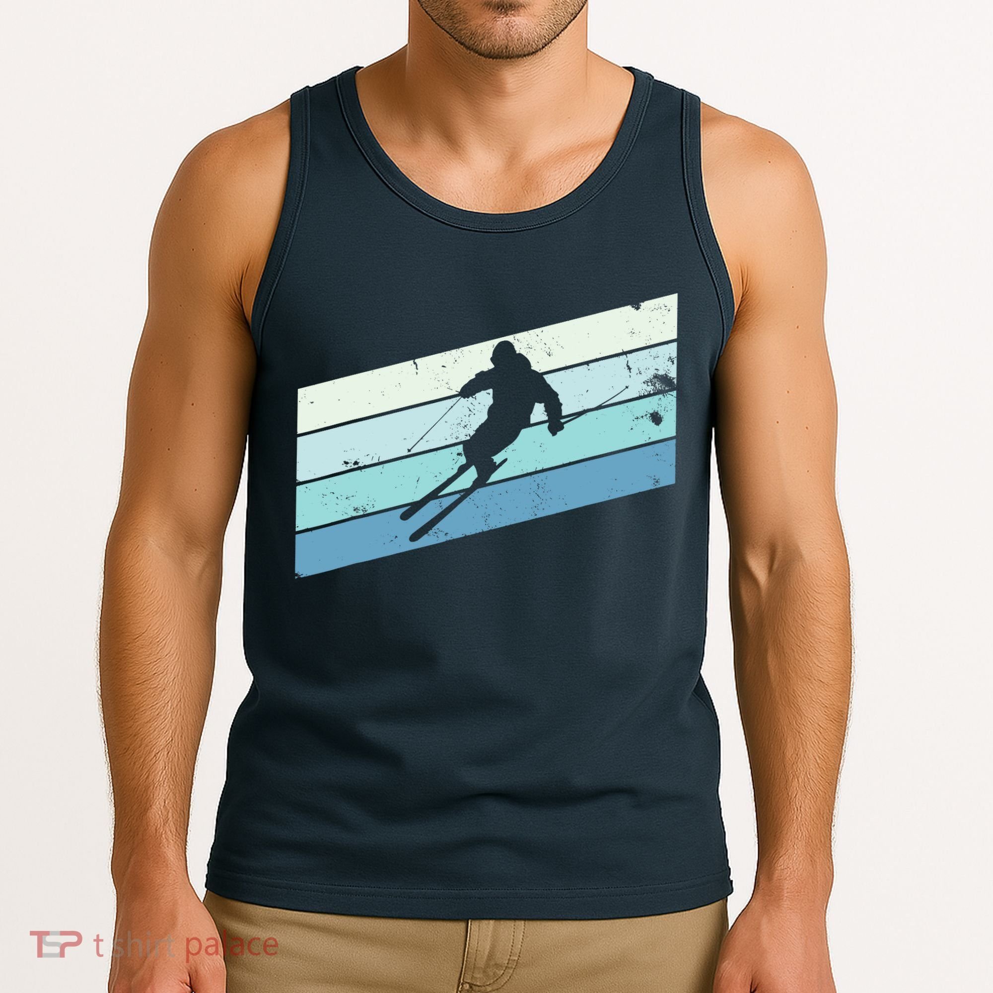 Winter Sports And Snow Skier Retro Snow Skiing Tank Top