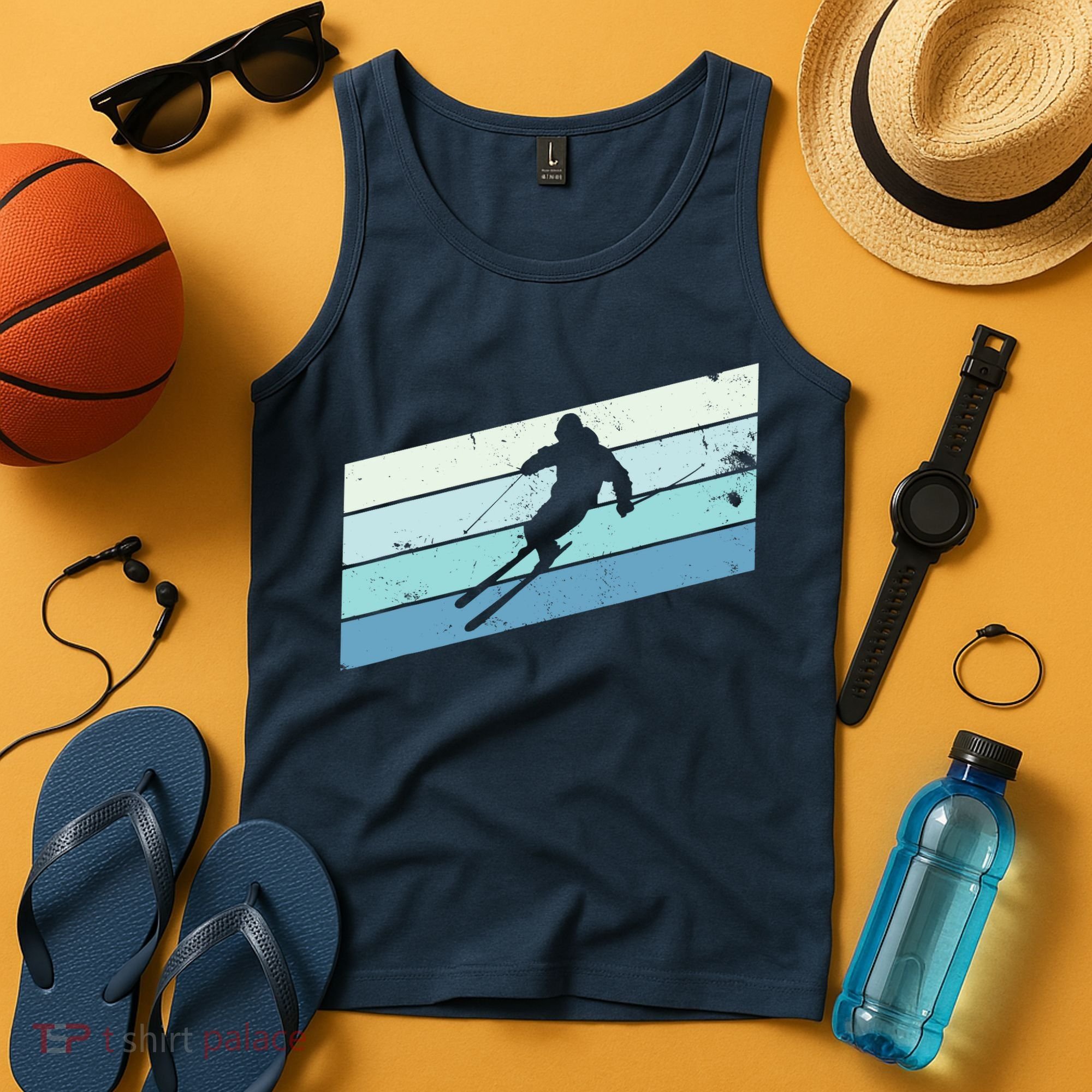 Winter Sports And Snow Skier Retro Snow Skiing Tank Top