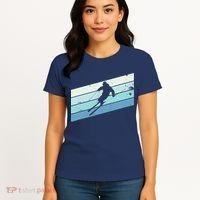 Winter Sports And Snow Skier Retro Snow Skiing Women's T-Shirt thumb 4