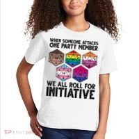 When Someone Attacks One Party Member We All Roll For Initiative Kids T-Shirt thumb 2