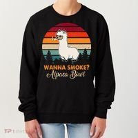 Wanna Smoke Alpaca Bowl Funny Alpaca Women's Sweatshirt thumb 0