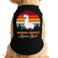 Wanna Smoke Alpaca Bowl Funny Alpaca Doggie Tank thumb 0