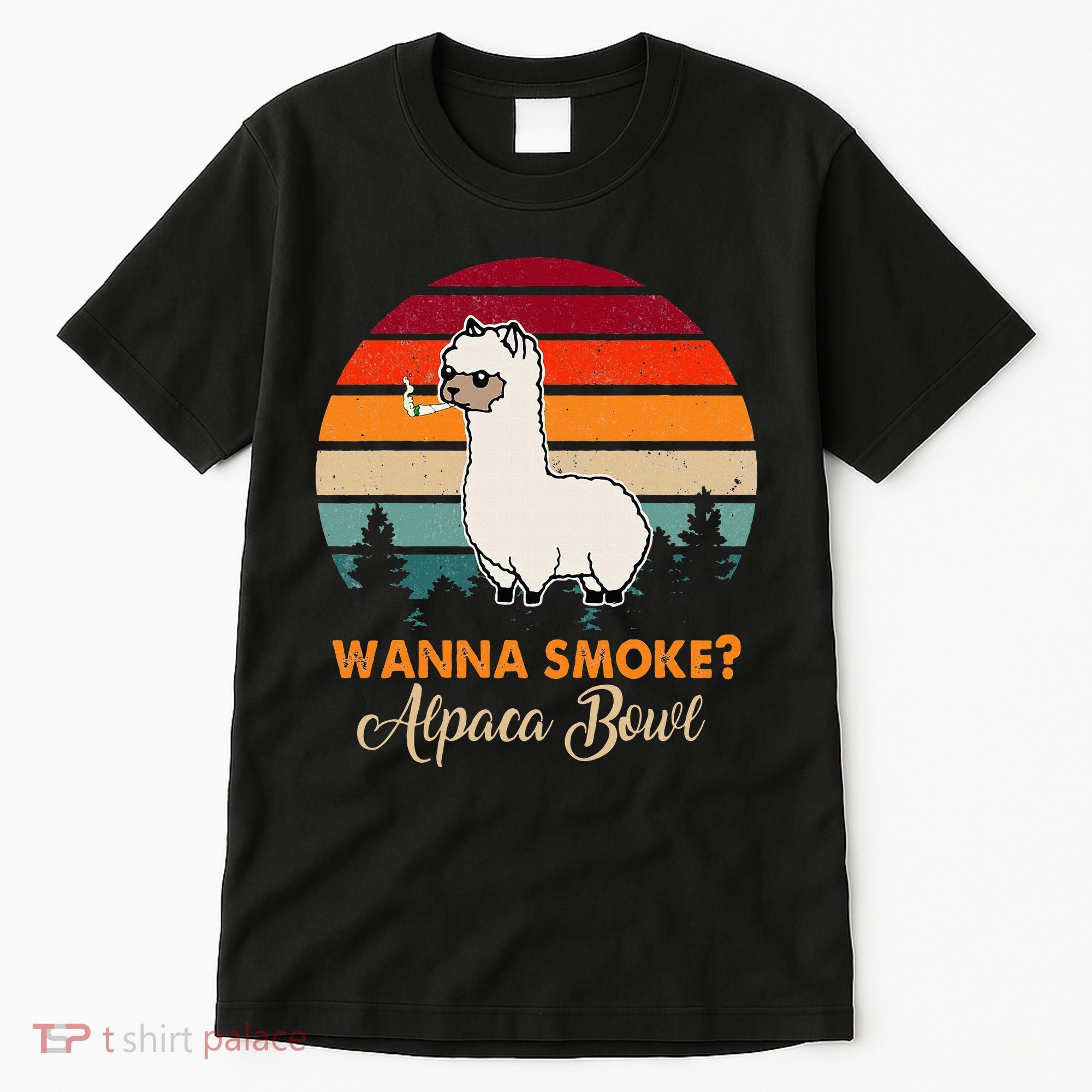 Wanna Smoke Alpaca Bowl Funny Alpaca Tall T-Shirt